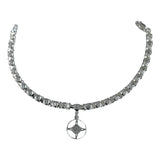 Pulsera Medalla Nudo De Bruja Con Zirconias En Plata Ley 925