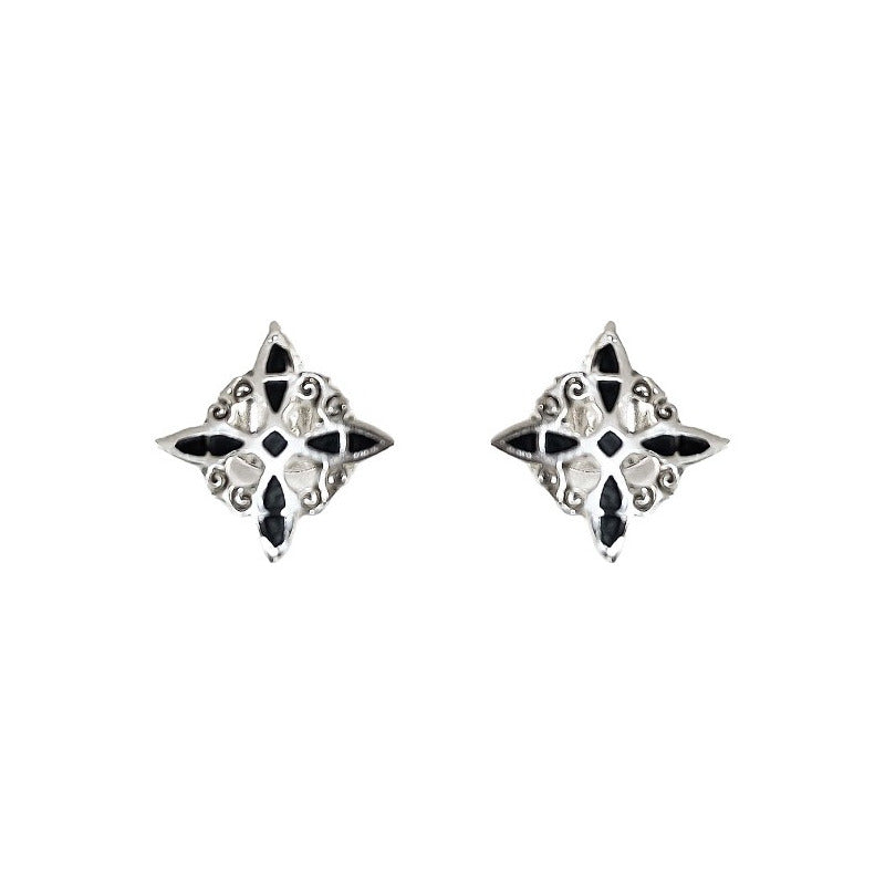 Aretes Broquel Pendiente Nudo De Bruja Liso Plata Ley 925