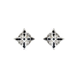 Aretes Broquel Pendiente Nudo De Bruja Liso Plata Ley 925