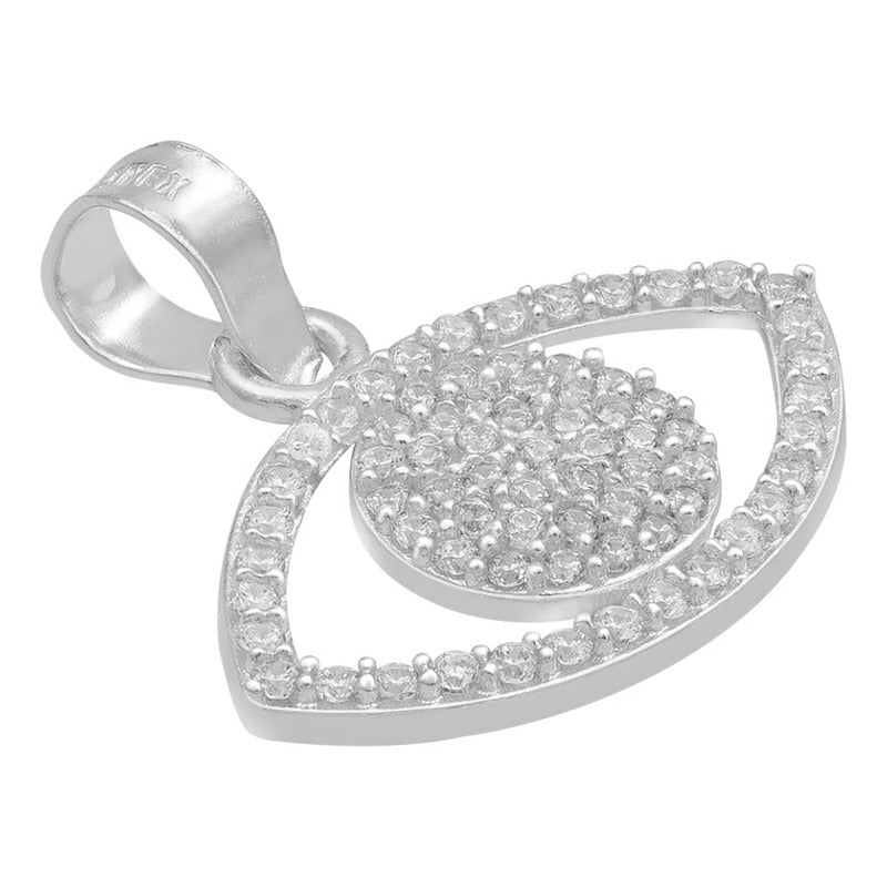 Dije Ojo Turco Zirconias Esoterico Suerte Amuleto Plata 925