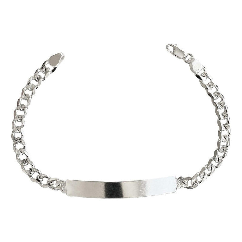 Esclava Hombre Pulsera Cubana Diamantada Plata 925 6 Mm