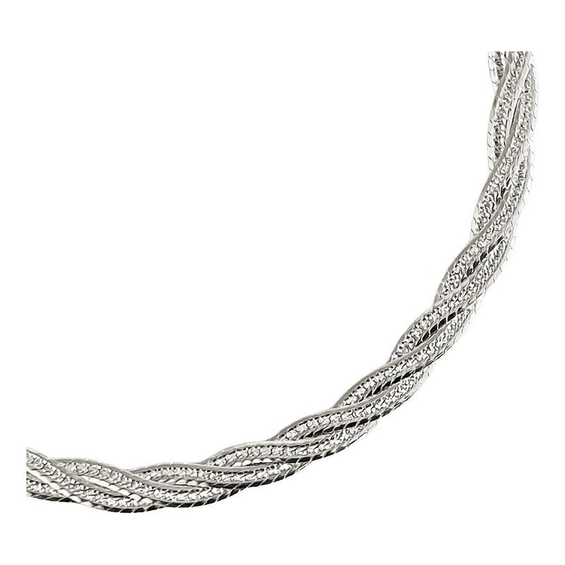Pulsera Dama Esclava Trenzada Florentina Plata Pura Ley S925
