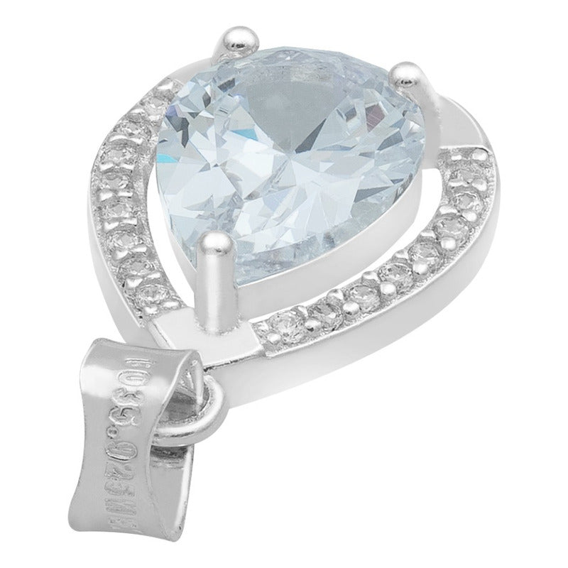 Dije Gota Zirconias Amor Mujer Regalo Joyería Moda Plata 925