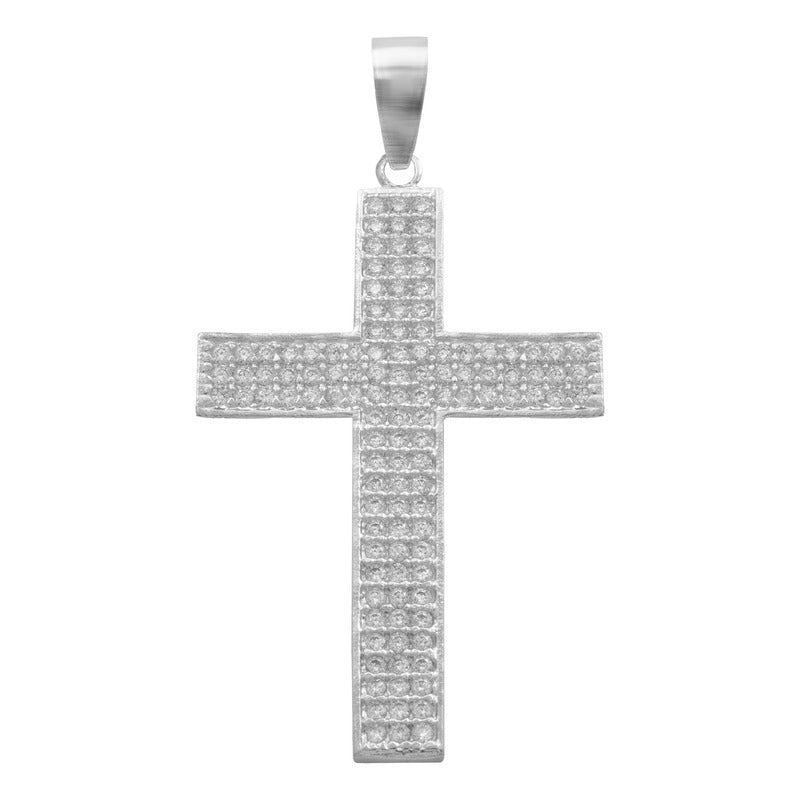 Dije Cruz Grande Zirconias Hombre Regalo Plata 925 4.5 Cm