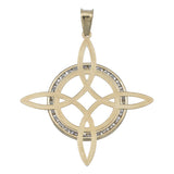 Dije Nudo De Bruja Enorme Plano Zirconias Unisex Oro 10k