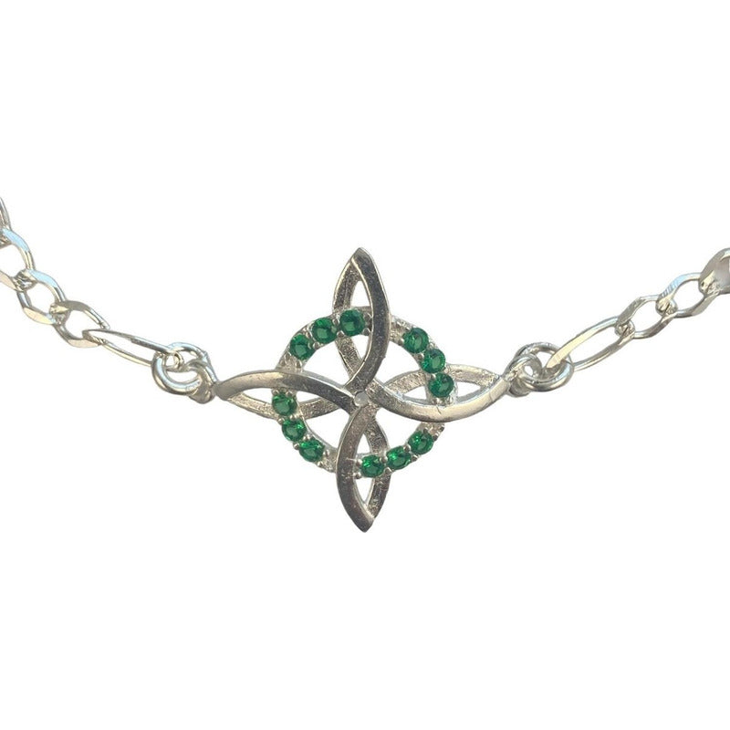 Pulsera Ajustable Nudo De Bruja Varios Colores En Plata 925