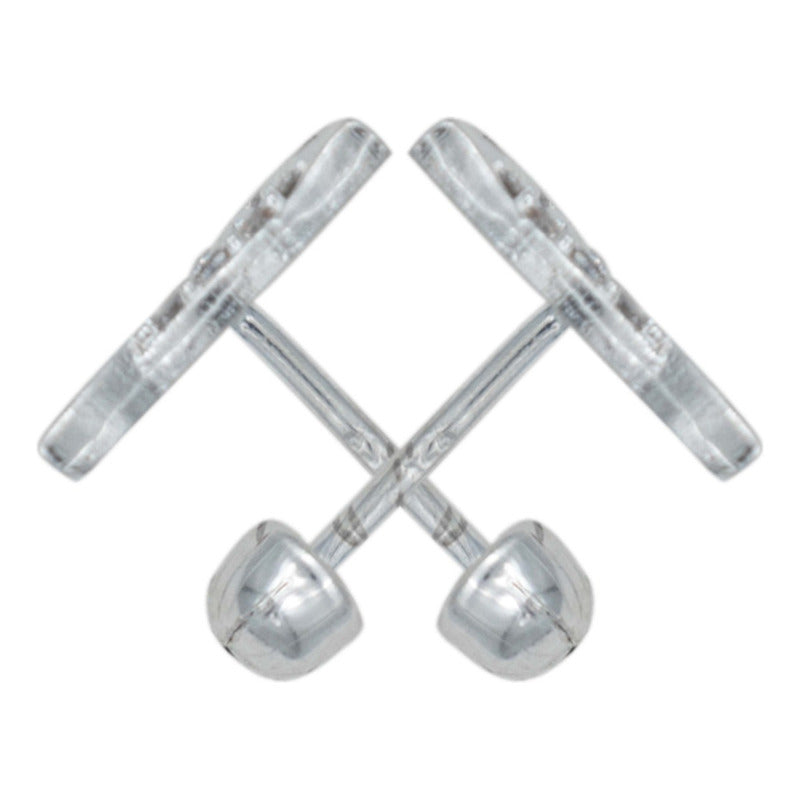 Arete Broquel Nudo De Bruja Celta Zirconia Bolita Plata S925