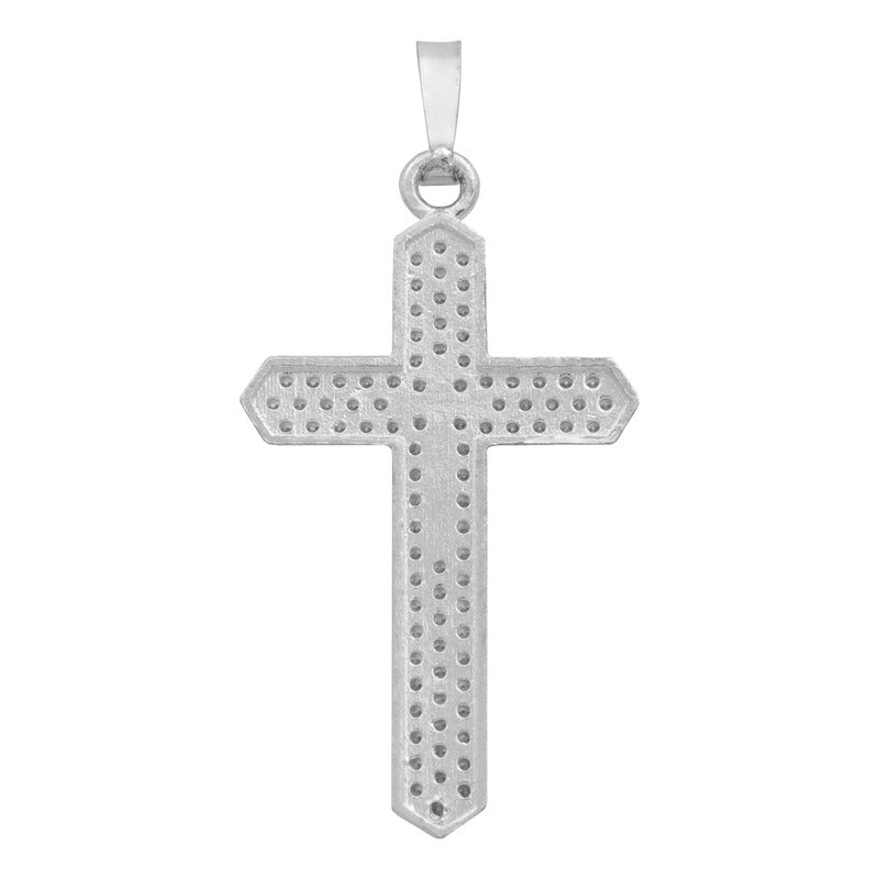 Dije Cruz Puntas Zirconias Hombre Regalo Plata 925 3.9 Cm