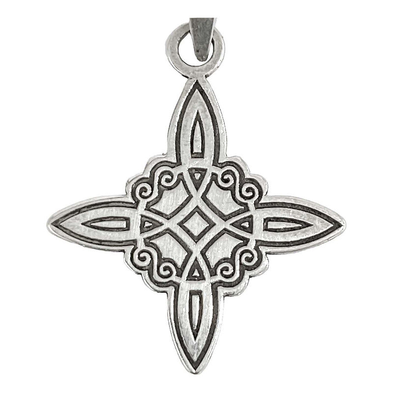 Dije Nudo De Bruja Amuleto Celta Laser Pavonado Plata 925