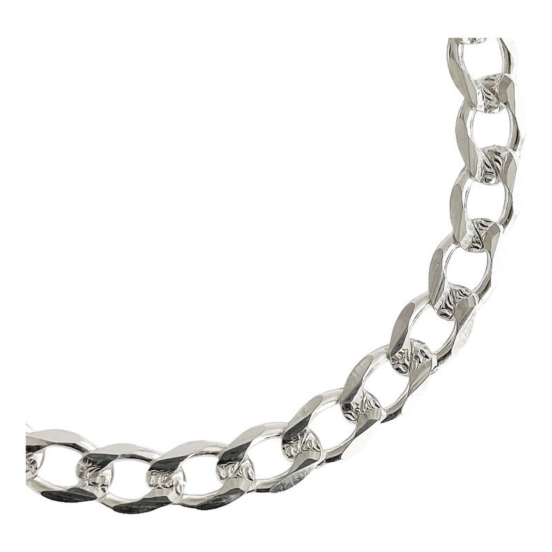 Esclava Hombre Pulsera Cubana Diamantada Plata Ley 925 7 Mm Plateado 7 Cm 18 Cm