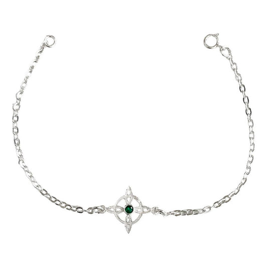 Pulsera Ajustable Nudo De Bruja Chico Zirconia Plata 925