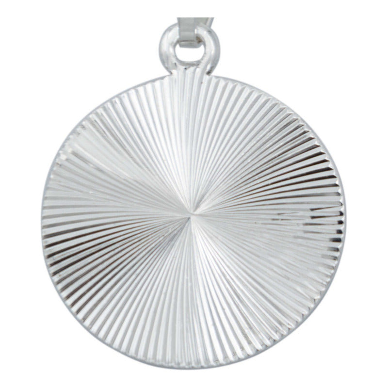 Dije Medalla Diamantada Virgen Guadalupe Plata 925 2 Cm Plateado