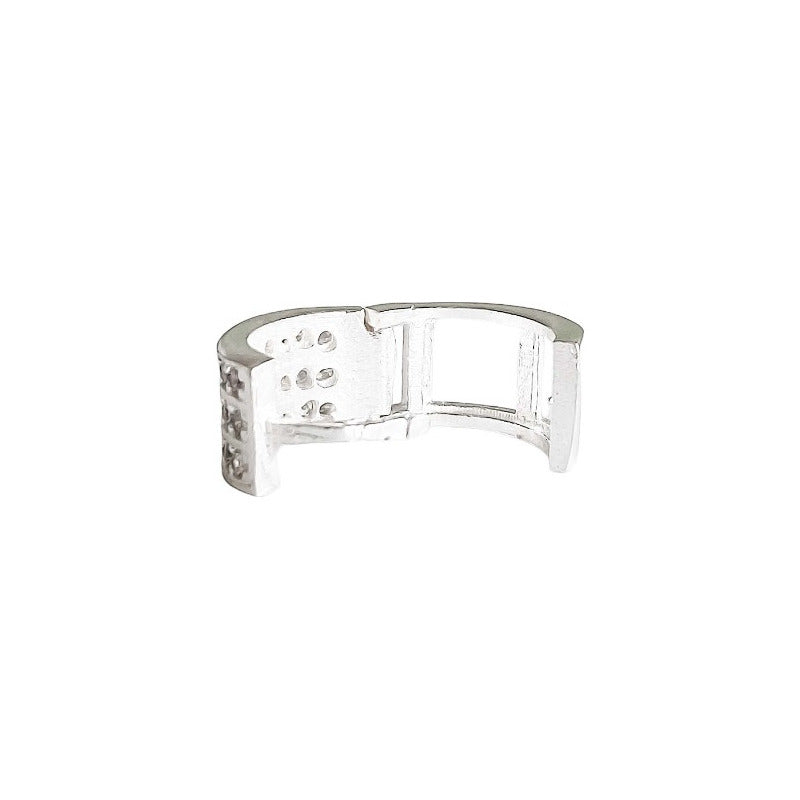 Aretes Huggies Arracadas Lleno Zirconias Regalo Plata Ley925