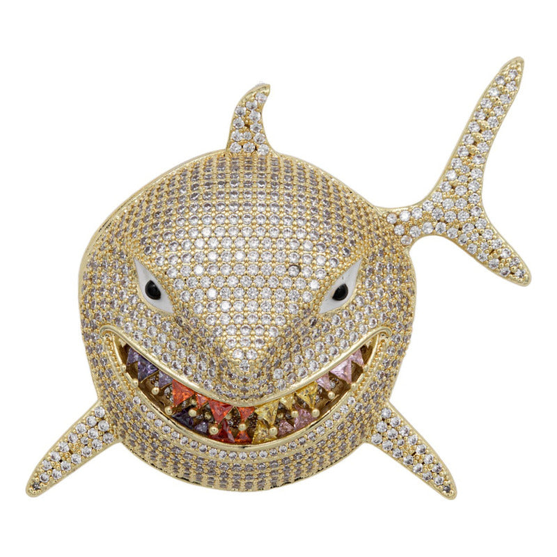 Dije Hombre Tiburon Nemo Hiphop + Cadena Regalo Chapa Oro14k