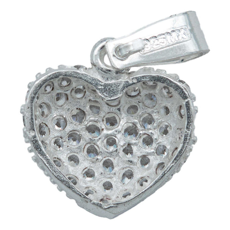 Collar Corazón Chico Bulto Amor Regalo Mujer Plata 925