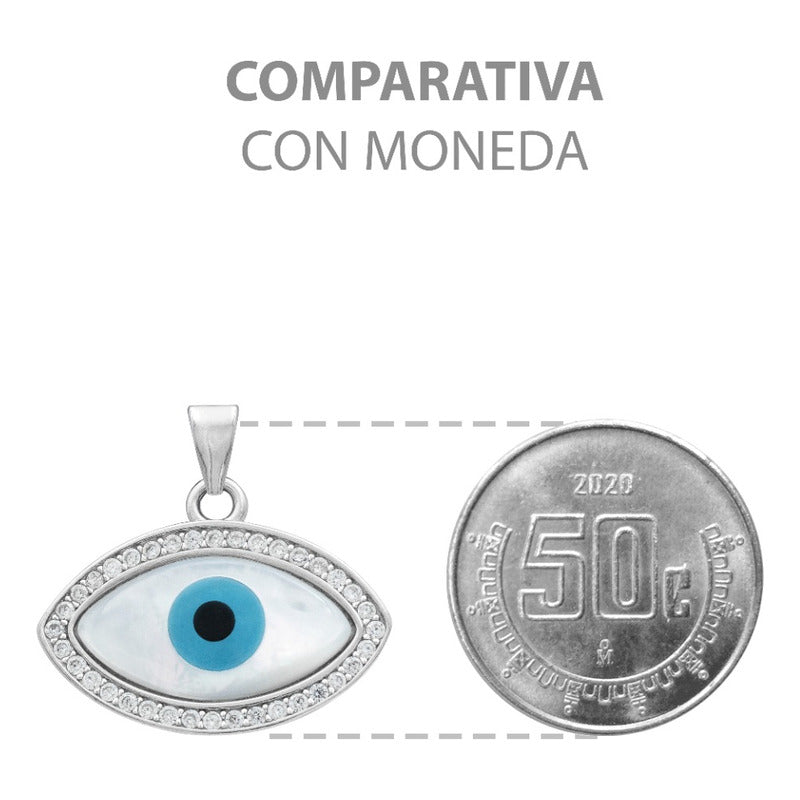 Dije Ojo Turco Realista Zirconias Amuleto Suerte Plata 925