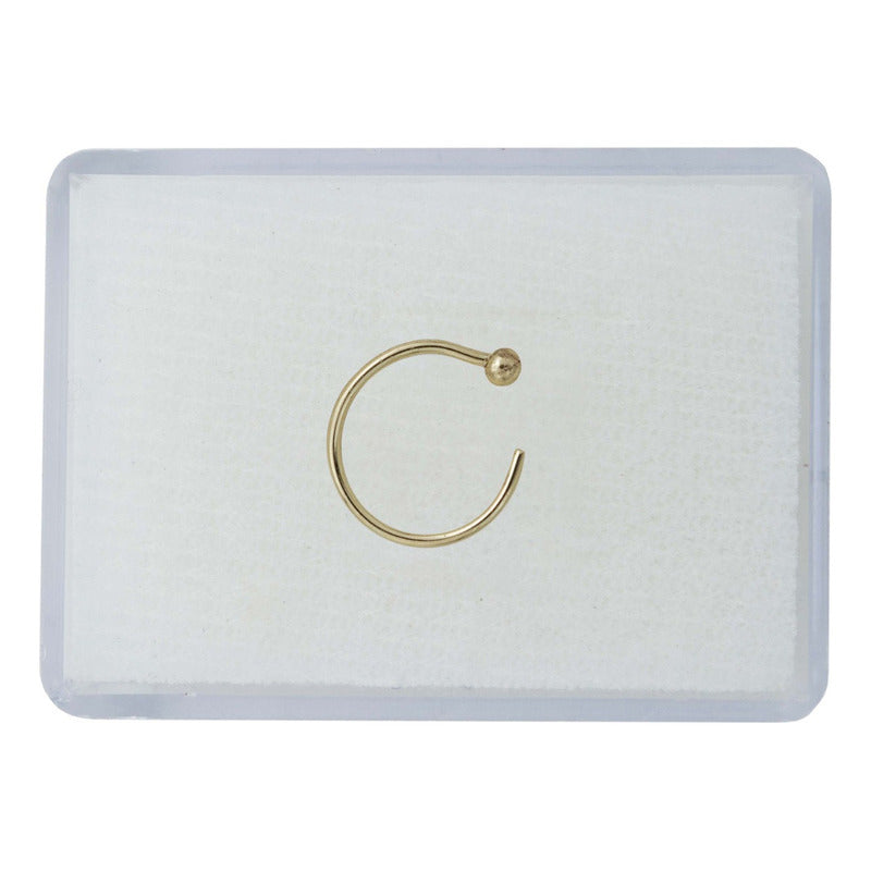 Piercing Nariz Liso Redondo Curvo Mini Perfo Oro 10k 1.5 Mm Dorado