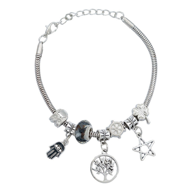 Pack 2 Pulseras Ajustable Charms Cadena Serpiente Mujer