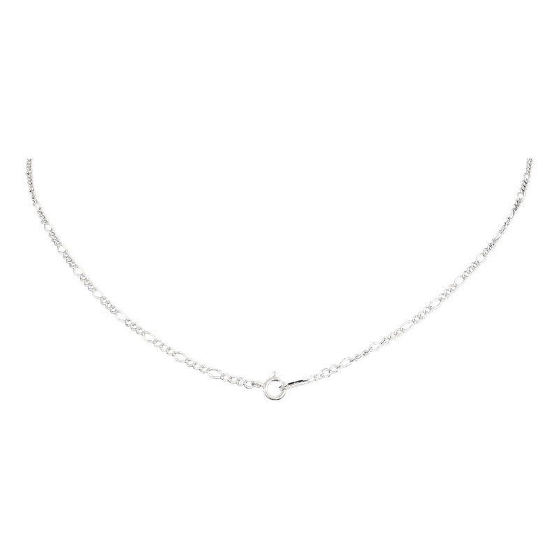 Cadena Tejido Fígaro 3x1 Plata Solida 925 55cm X 0.15cm