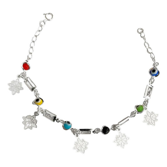 Pulsera Ajustable Nudo De Bruja Laser Zirconias Plata 925