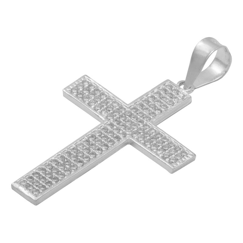 Dije Cruz Grande Zirconias Hombre Regalo Plata 925 4.5 Cm