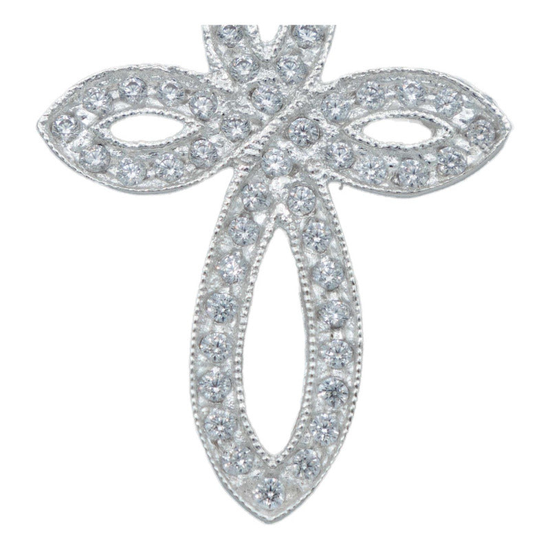Dije Cruz Redonda Zirconias Hombre Mujer Plata925 3.8 Cm