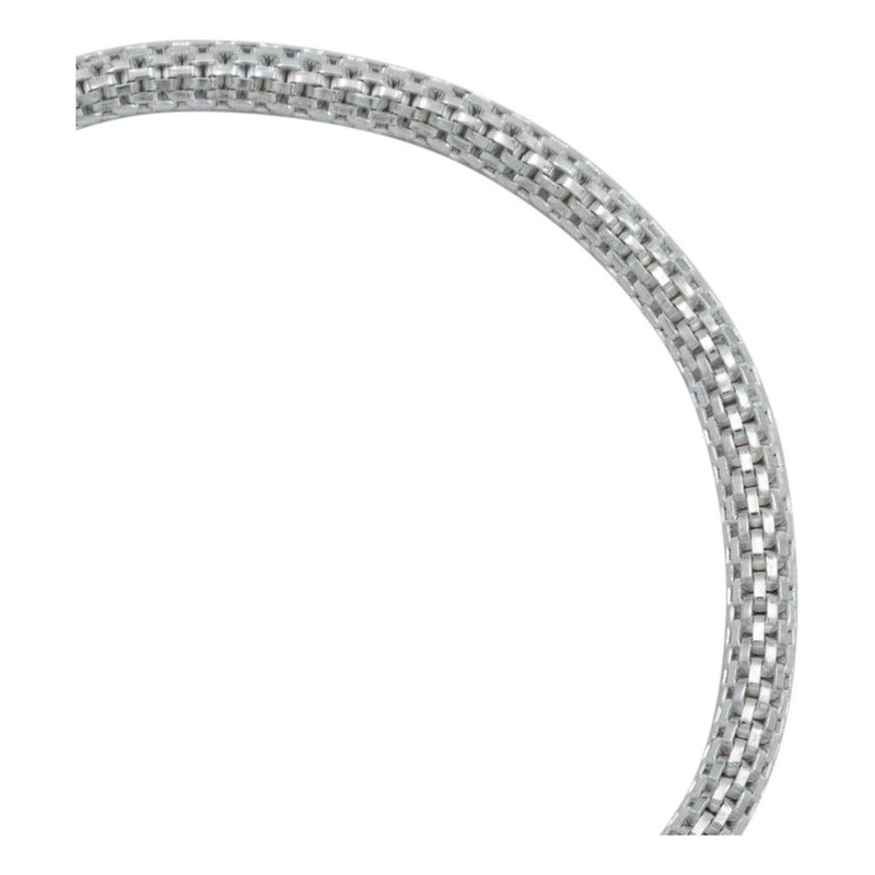Pulsera Tejido Malla Regalo Hombre Mujer Plata 925 4 Mm