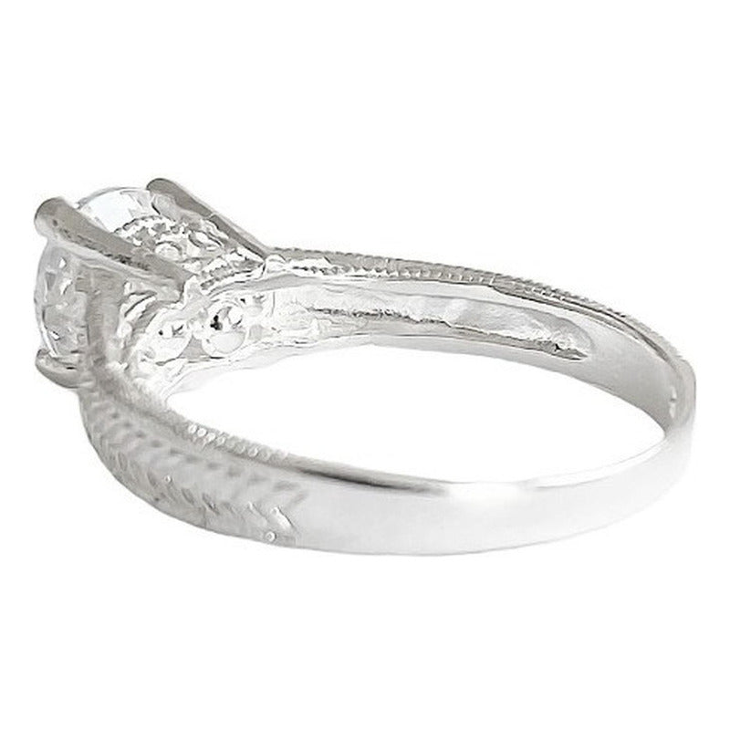 Anillo De Compromiso Promesa Boda Corona Plata Ley .925