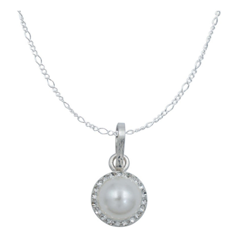Juego De Cristal Dije Aretes Cadena Mujer Regalo Plata 925