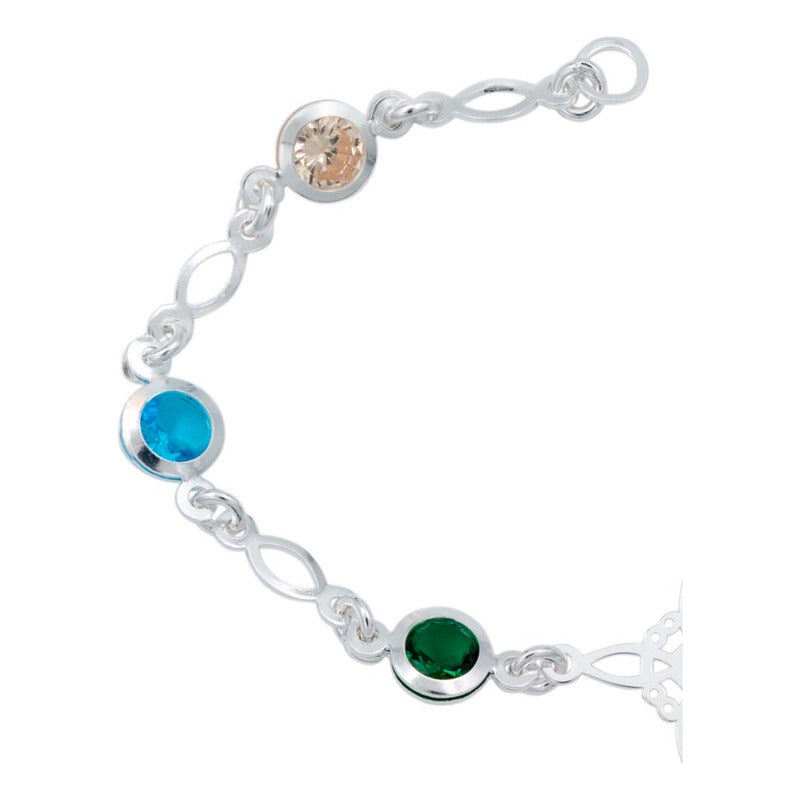 Pulsera Nudo De Bruja Celta Zirconias Mujer Regalo Plata 925