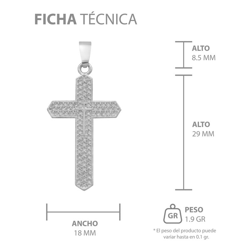 Dije Cruz Puntas Zirconias Hombre Regalo Plata 925 3.9 Cm