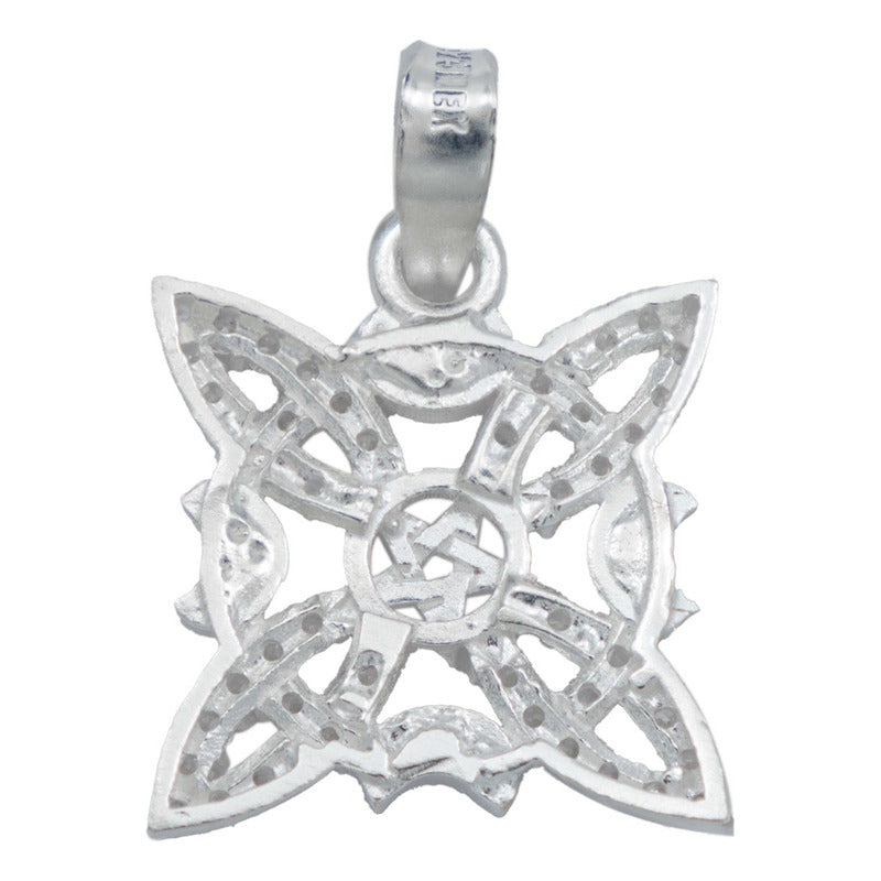 Dije Nudo Bruja Fases Lunares Estrella Cadena Plata 925