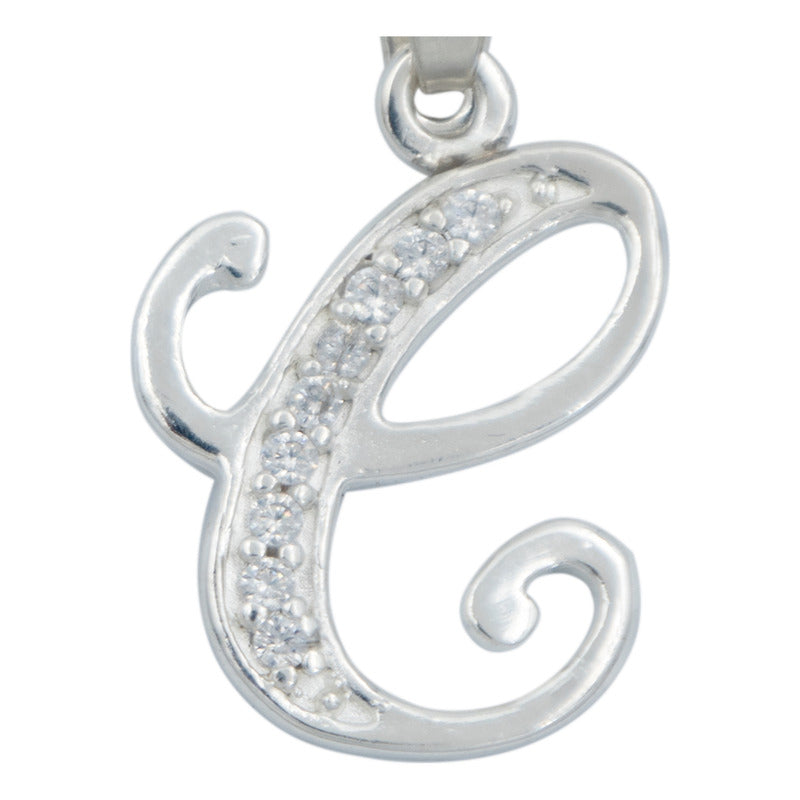 Dije Iniciales Abecedario Zirconias Plata Solida Ley 925