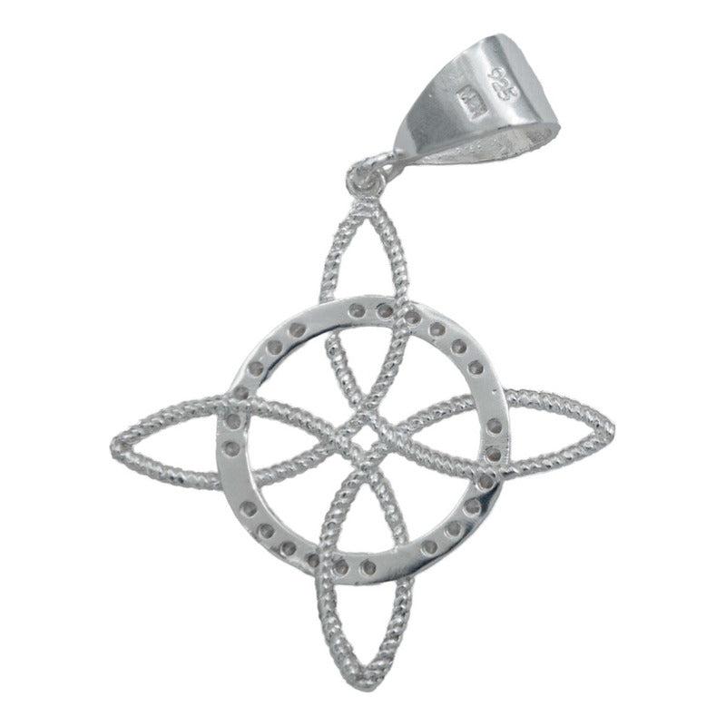 Dije Nudo Bruja Mediano Esoterico Magia Blanca Zirconia S925 Blanco