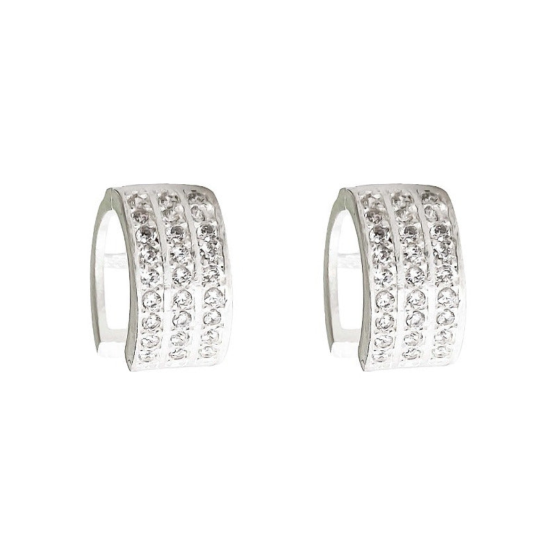 Aretes Huggies Arracadas Lleno Zirconias Regalo Plata Ley925