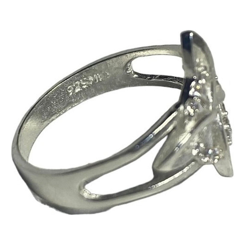 Anillo Nudo De Bruja Con Zirconias En Plata Solida 925