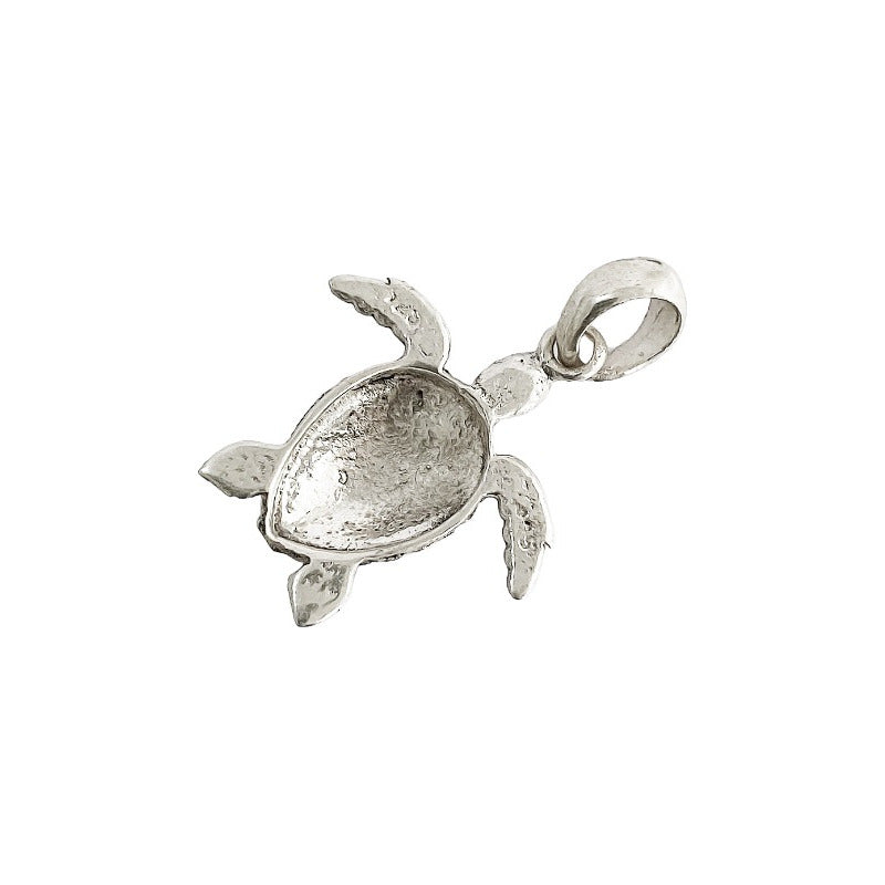 Dije Tortuga Con Piedra Natural Tallada De Plata Solida 925