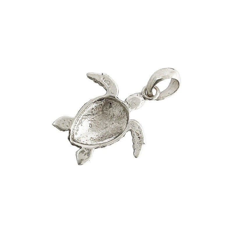 Dije Tortuga Con Piedra Natural Tallada De Plata Solida 925