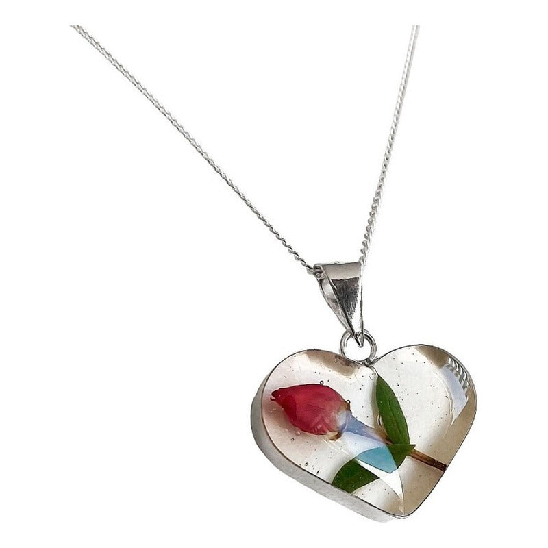 Collar Girasol Encapsulado Regalo Amor Amistad Plata S925