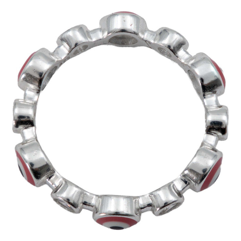 Anillo Ojo Turco Churumbela Completa Zirconias Plata 925