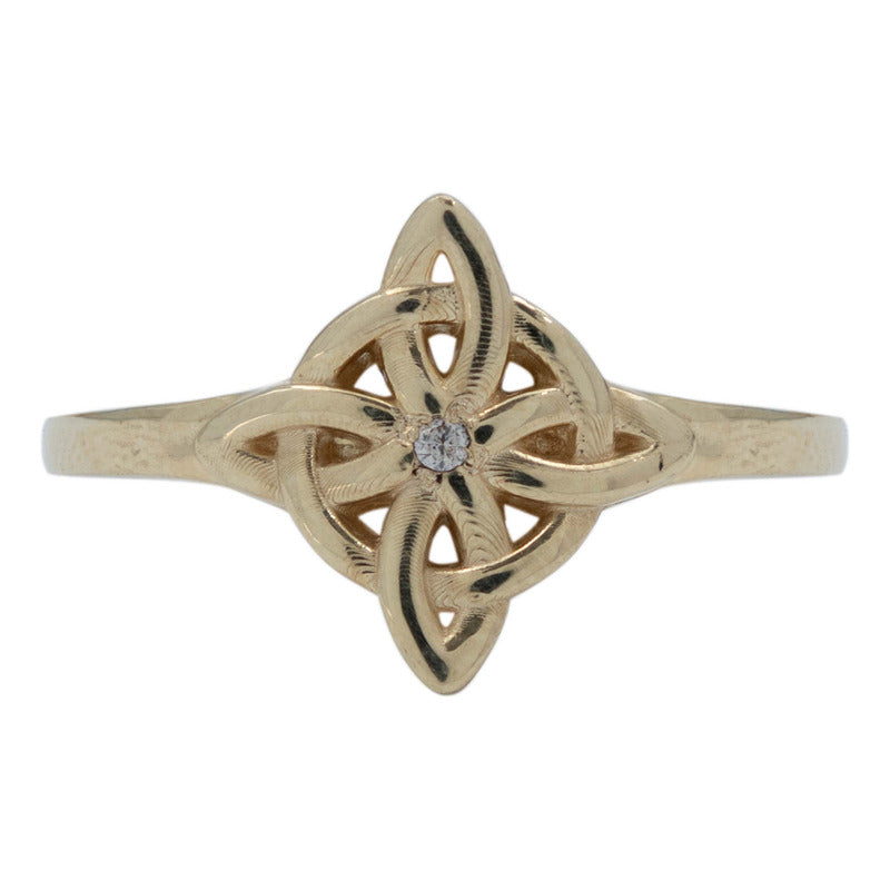 Anillo Nudo De Bruja Celta En Oro 10k Fabricado A Medida
