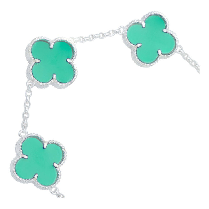 Pulsera Trebol Esmaltado Regalo Hombre Mujer Plata 925