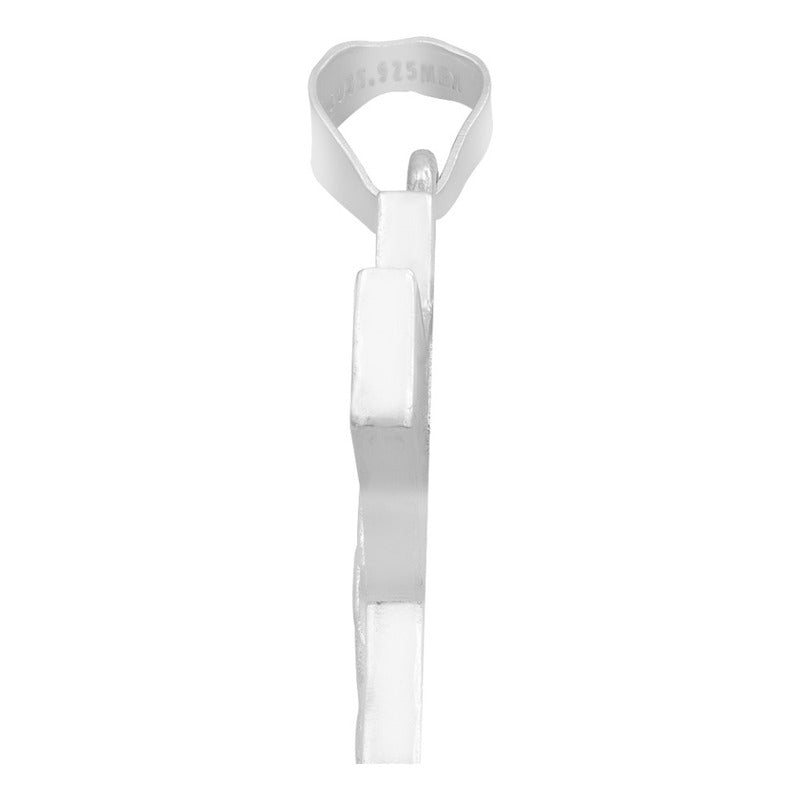 Dije Cruz Ancha Cristo Milagroso Espiritu Santo Plata 925 Plateado