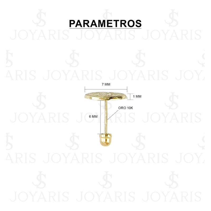 Broquel Arete Boton Medallas San Benito Mujer Regalo Oro 10k