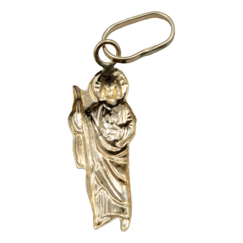 Dije Chico San Judas Liso Mujer Regalo + Cadena Oro 10k
