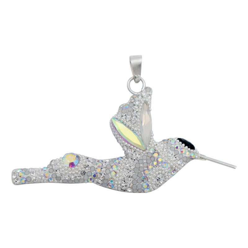 Colibri Dije Aretes Cadena Piedras Conjunto Grande Plata 925