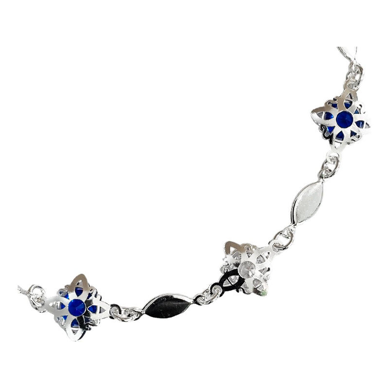 Pulsera Ajustable Nudo De Bruja Zirconia Centro Plata 925