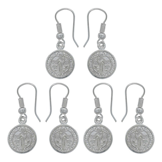 Kit 3 Pares Aretes Doble Vista Gancho San Benito Mujer