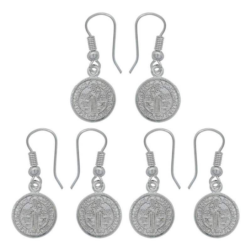 Kit 3 Pares Aretes Doble Vista Gancho San Benito Mujer