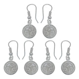Kit 3 Pares Aretes Doble Vista Gancho San Benito Mujer